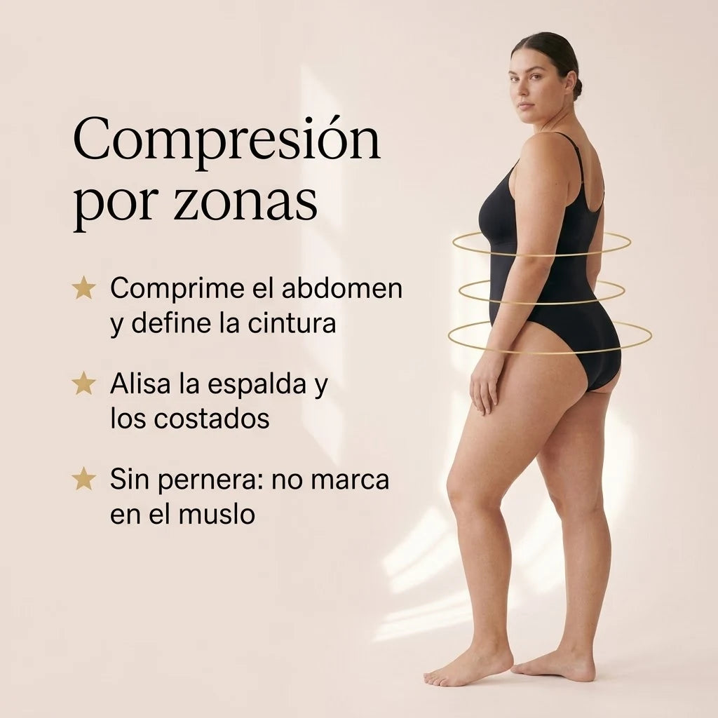 Infografía de compresión por zonas del body reductor